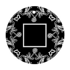 art nouveau black & white round single side ornament - Ornament (Round)