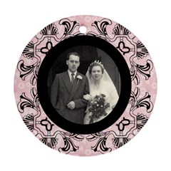 art nouveau black & pink round single side ornament - Ornament (Round) art nouveau black & pink round single side ornament - Ornament (Round)
