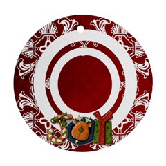 art nouveau joy red round single side ornament - Ornament (Round)