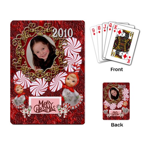 Merry Christmas Candy Cane Playing Cards By Ellan Back