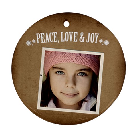 Christmas Peace Love Joy Ornament  By Jorge Front