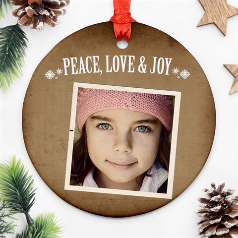 Christmas Peace Love Joy Ornament  By Jorge Front