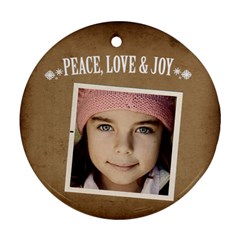 Christmas Peace Love Joy Ornament  - Ornament (Round)