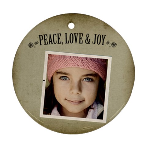 Christmas Peace Love Joy Ornament Clear By Jorge Front