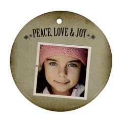 Christmas Peace Love Joy Ornament Clear - Ornament (Round)