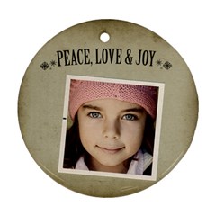 Christmas Peace Love Joy Ornament Clear - Ornament (Round)