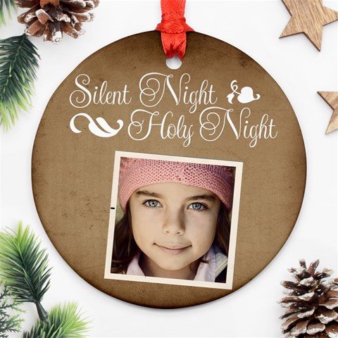 Christmas Silent Holy Night Ornament  By Jorge Front