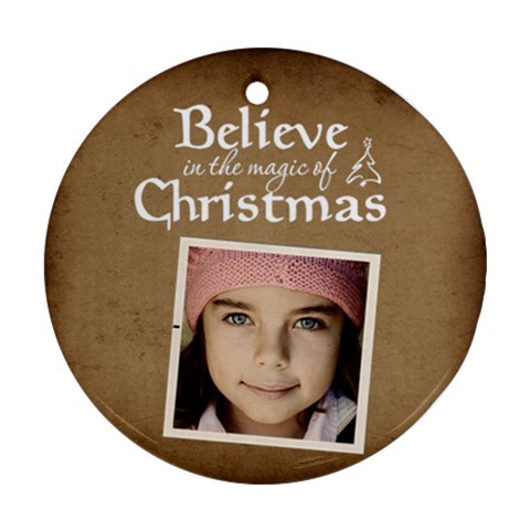 Christmas Believe Magic Christmas Ornament  By Jorge Front
