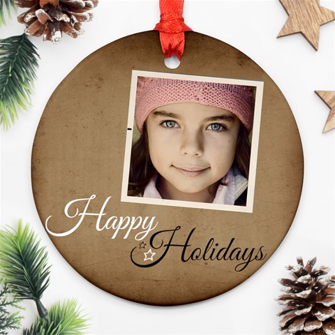 Christmas Happy Holidays Ornament  By Jorge Front
