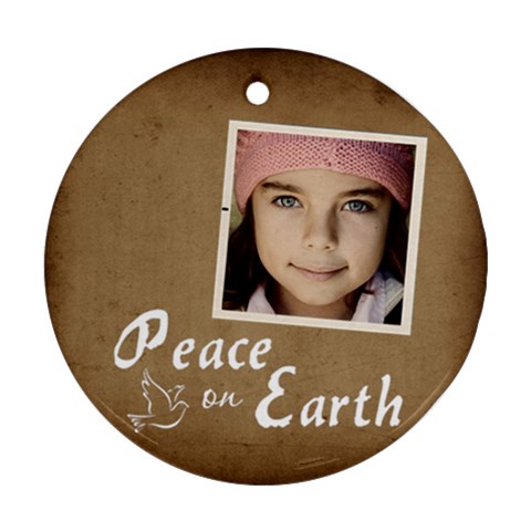 Christmas Peace Earth Ornament  By Jorge Front
