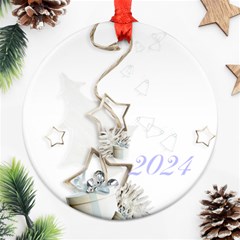 2 sides purple - Round Ornament (Two Sides)
