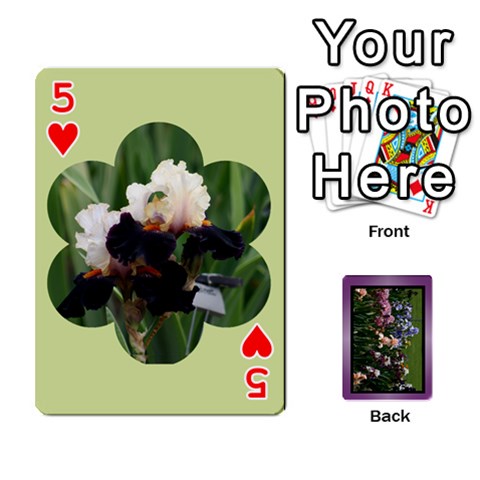 Iris 54 Design Card Deck Purple By Ellan Front - Heart5