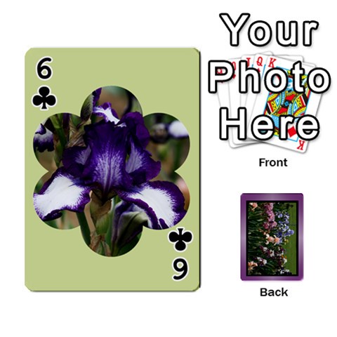 Iris 54 Design Card Deck Purple By Ellan Front - Club6