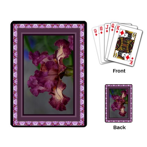 Purple Iris 3 Playing Cards By Ellan Back