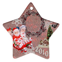 santa mrs sleigh 2023 ornament 32 - Ornament (Star)