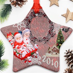 santa mrs sleigh 2023 ornament 32 - Ornament (Star)