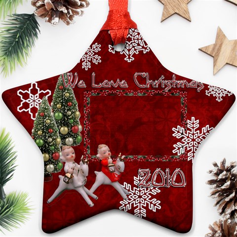 Angels On Reindeer 2010 Ornament 53 By Ellan Front