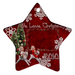 angels on reindeer 2010 ornament 53 - Ornament (Star)