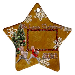 angels on reindeer 2010 ornament 55 - Ornament (Star)