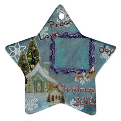 village blue2 peace love joy 2010 ornament 71 - Ornament (Star)