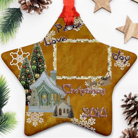 Village Peace Love Joy 2010 Ornament 76 By Ellan Front
