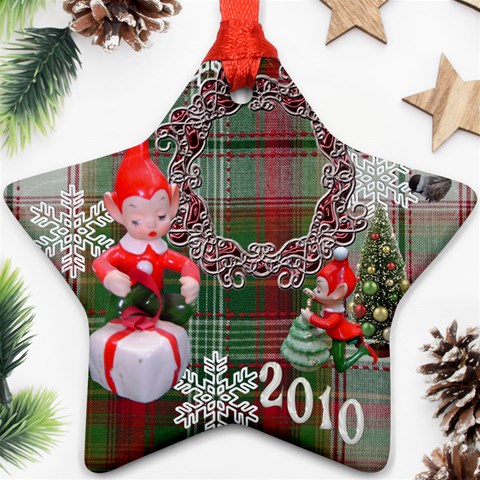 Elf Elves 2010 Ornament  126 By Ellan Front