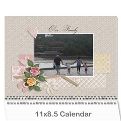 Calendar Template- Our Family - Wall Calendar 11  x 8.5  (12-Months)