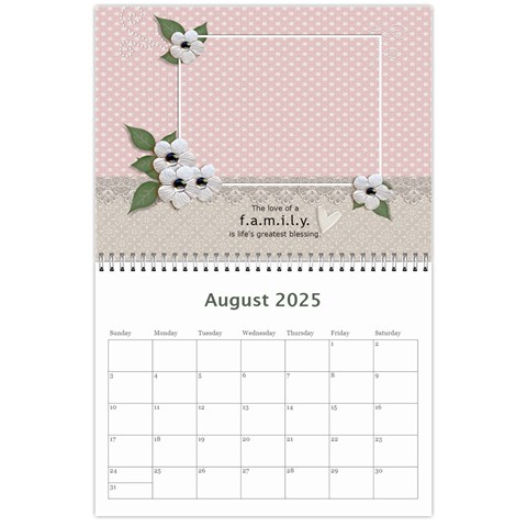Calendar Template Aug 2025