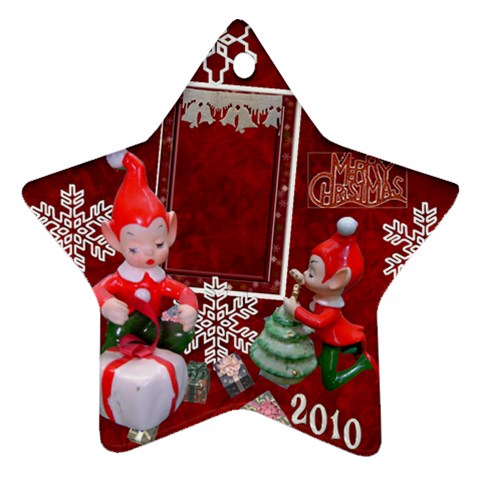 Elf Elves Bells 2010 Ornament  129 By Ellan Front