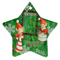 elf elves bells remember when 2010 ornament  134 - Ornament (Star)