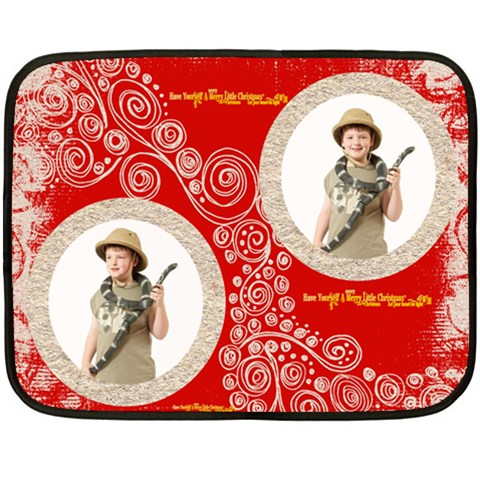 Have Yourself A Merry Little Christmas Funky Red Mini Fleece By Catvinnat 35 x27  Blanket