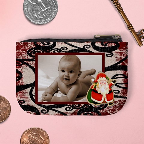 Merry Christmas Santa Mini Coin Purse By Catvinnat Back