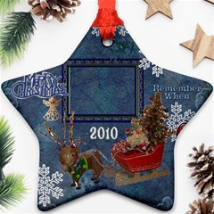 santa sleigh remember when 2010 ornament 163 - Ornament (Star)