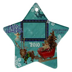 santa sleigh remember when 2010 ornament 164 - Ornament (Star)