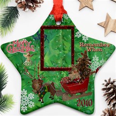 santa sleigh remember when 2023 ornament 165 - Ornament (Star)