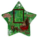 santa sleigh remember when 2010 ornament 165 - Ornament (Star)