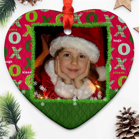 Hug & Kisses Ornament By Mikki Front