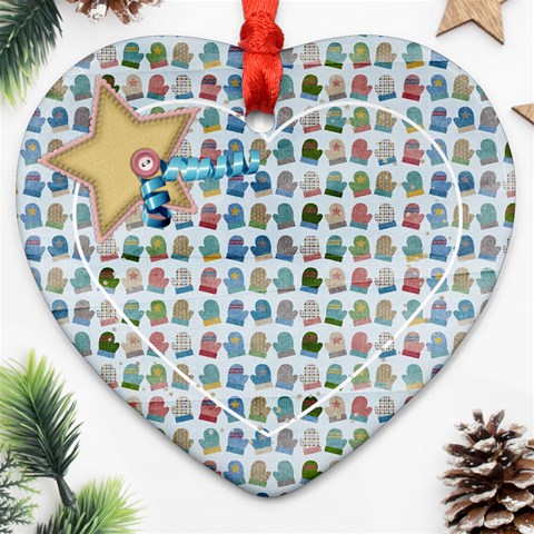Star & Heart Ornament By Mikki Front