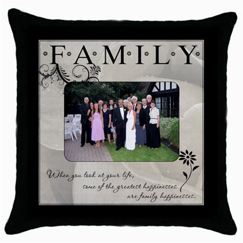 Family Throw Cushion #1 By Lil Front