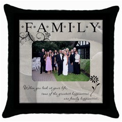 Family Throw Cushion #1 - Throw Pillow Case (Black)