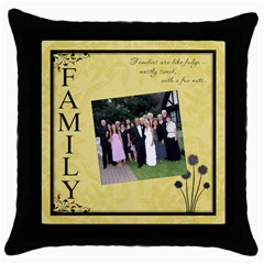 Family Throw Cushion #2 - Throw Pillow Case (Black)