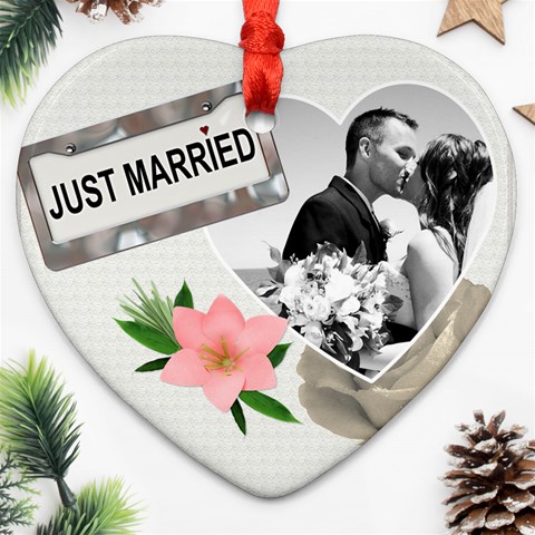 Just Married Ornament By Lil Front