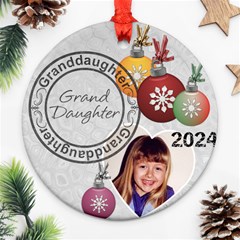 Granddaughter One-Sided Christmas Ornament - Ornament (Round)