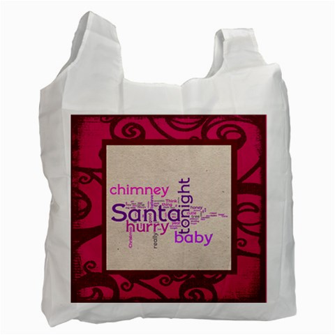 Fantasia Santa Baby Pinks 2 Sided Recycle Bag By Catvinnat Front