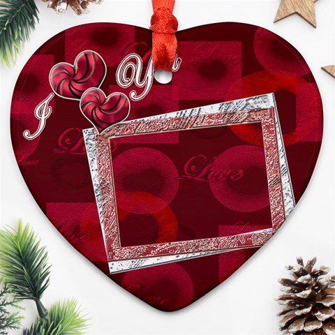 I Heart You Pink1 Christmas Ornament By Ellan Front