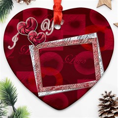 i heart you pink1 Christmas Ornament - Ornament (Heart)