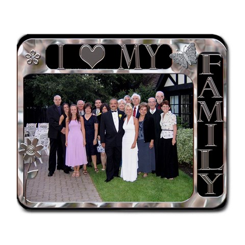 I Love My Family Large Mousepad By Lil Front