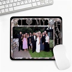 I Love My Family Large Mousepad