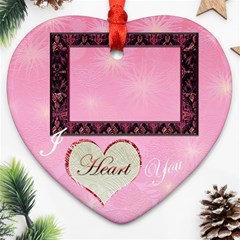 i heart you pink10  Ornament - Ornament (Heart)