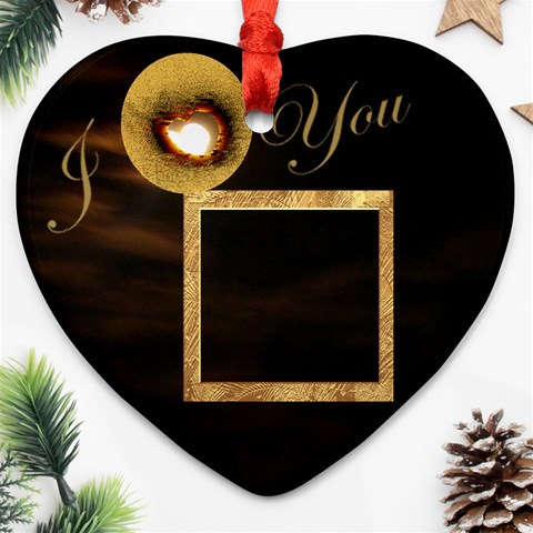 I Heart You Moon Ornament By Ellan Front